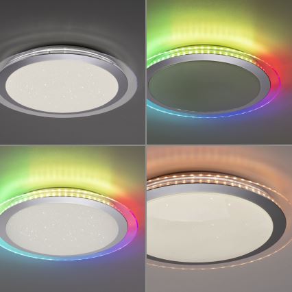 Leuchten Direkt 15411-21 - Plafonier LED RGB reglabil CYBA LED/26W/230V + telecomandă