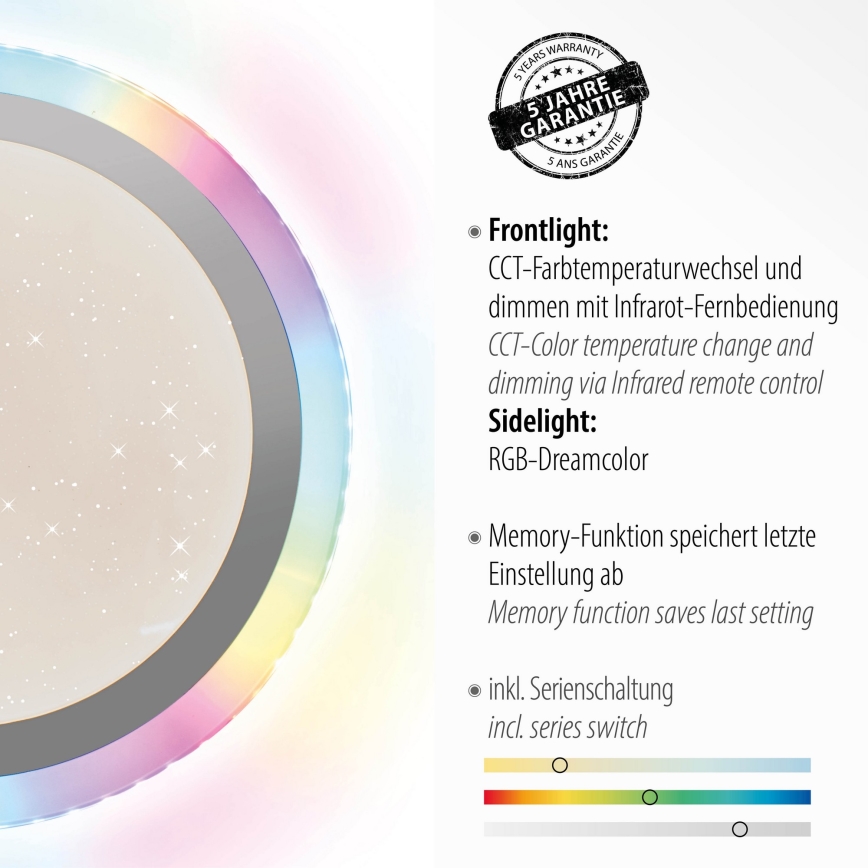 Leuchten Direkt 15411-21 - Plafonier LED RGB reglabil CYBA LED/26W/230V + telecomandă