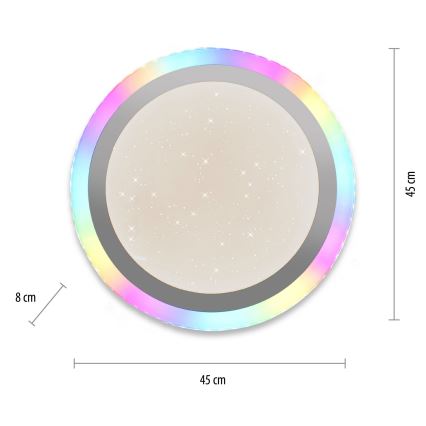 Leuchten Direkt 15411-21 - Plafonier LED RGB reglabil CYBA LED/26W/230V + telecomandă