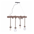 Leuchten Direkt 15483-18 - Lustră pe cablu ROPE 4xE27/60W/230V