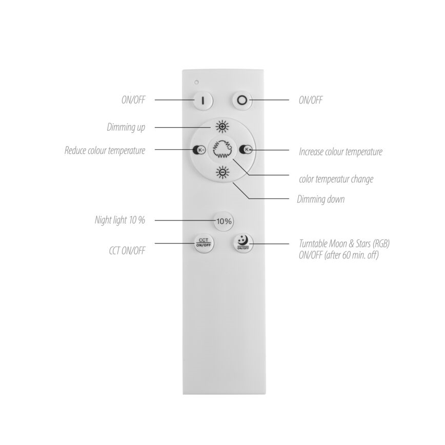 Leuchten Direkt 15572-18 - Plafonieră LED RGBW reglabilă ASTRO LED/17,5W/230V 2700-5000K + telecomandă