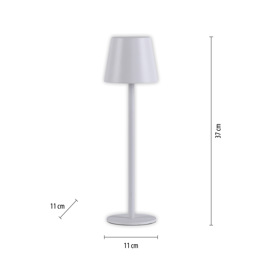 Leuchten Direkt 19250-16 - Lampă de masă LED încărcabilă, reglabilă pentru exterior EURIA LED/3W/5V 2600 mAh IP54 albă