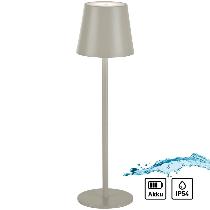 Leuchten Direkt 19250-40 - Lampă de birou LED încărcabilă, reglabilă pentru exterior EURIA LED/3W/5V 2600 mAh IP54 gri