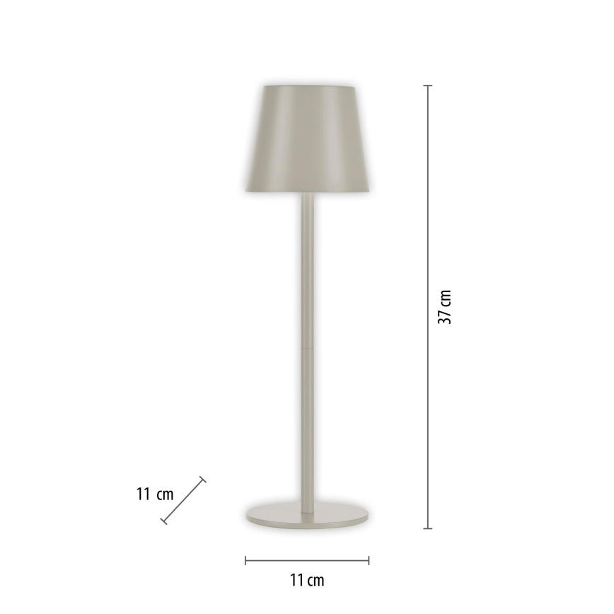 Leuchten Direkt 19250-40 - Lampă de birou LED încărcabilă, reglabilă pentru exterior EURIA LED/3W/5V 2600 mAh IP54 gri