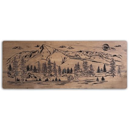 Li-Go 23521/OVL/DUB3 - Decorațiune de perete LED dimmabilă LED/10W/5V 30000 mAh 130x50 cm stejar/Cabana montană