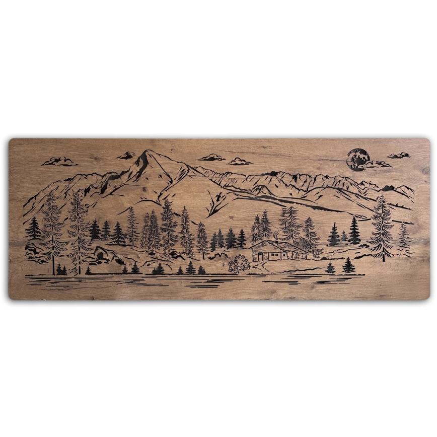 Li-Go 23521/OVL/DUB3 - Decorațiune de perete LED dimmabilă LED/10W/5V 30000 mAh 130x50 cm stejar/Cabana montană