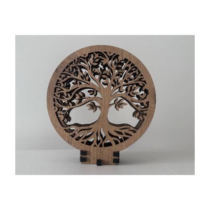 Li-Go 23577/DUB2 - Lampă decorativă LED de masă, reglabilă LED/12W/230V 20x22 cm stejar/Copacul vieții