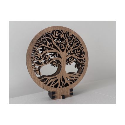 Li-Go 23577/DUB2 - Lampă decorativă LED de masă, reglabilă LED/12W/230V 20x22 cm stejar/Copacul vieții