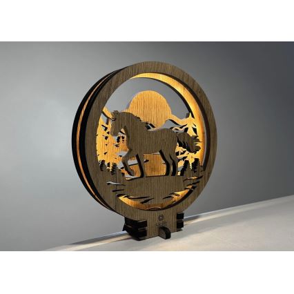 Li-Go 23598/DUB2 - Lampă decorativă de masă LED, cu intensitate reglabilă, 12W, 230V, 20x22 cm, stejar/cal