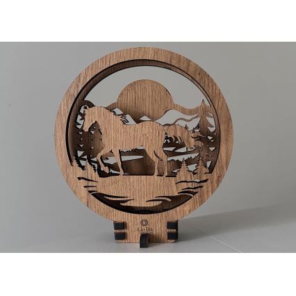 Li-Go 23598/DUB2 - Lampă decorativă de masă LED, cu intensitate reglabilă, 12W, 230V, 20x22 cm, stejar/cal