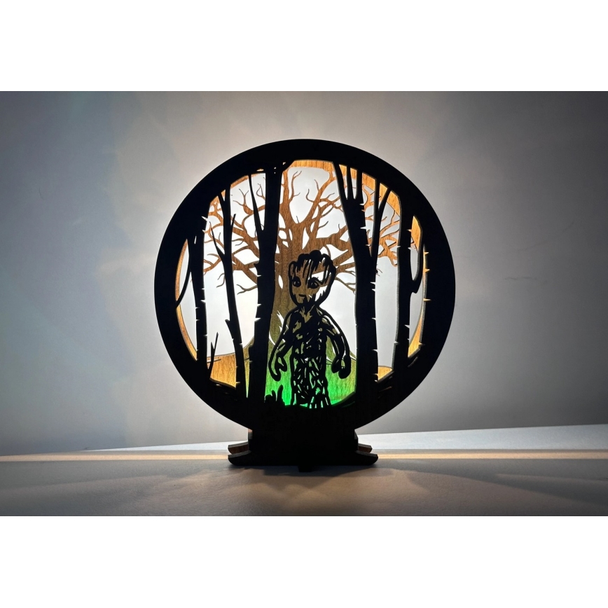 Li-Go 23613/DUB2 - Lampă decorativă de masă cu LED dimabil, 12W/230V, 20x22 cm, finisaj stejar/Grut