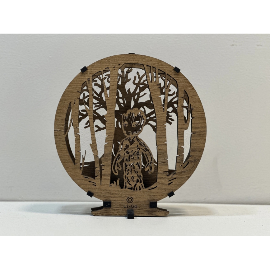 Li-Go 23613/DUB2 - Lampă decorativă de masă cu LED dimabil, 12W/230V, 20x22 cm, finisaj stejar/Grut