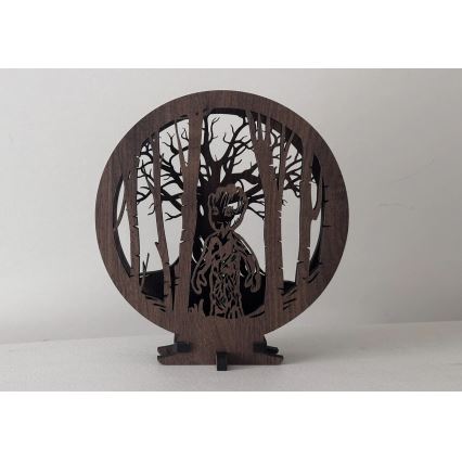 Li-Go 23613/DUB2 - Lampă decorativă de masă cu LED dimabil, 12W/230V, 20x22 cm, finisaj stejar/Grut