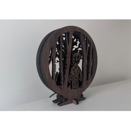 Li-Go 23613/DUB2 - Lampă decorativă de masă cu LED dimabil, 12W/230V, 20x22 cm, finisaj stejar/Grut