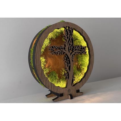 Li-Go 23622/DUB2 - Decorațiune de masă LED dimmabilă LED/12W/230V 20x22 cm stejar/Cruce în mușchi