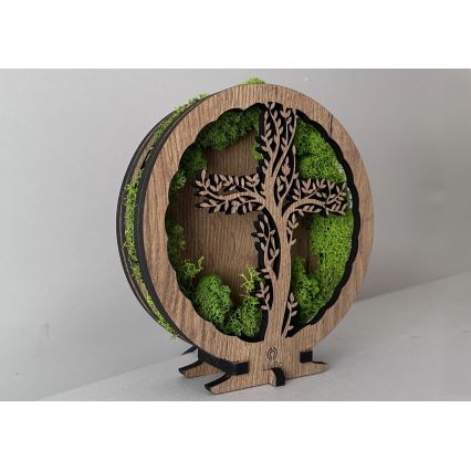 Li-Go 23622/DUB2 - Decorațiune de masă LED dimmabilă LED/12W/230V 20x22 cm stejar/Cruce în mușchi