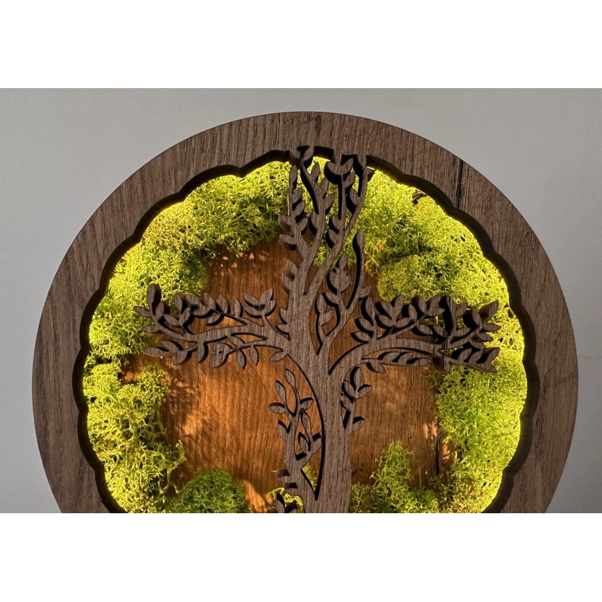 Li-Go 23622/DUB2 - Decorațiune de masă LED dimmabilă LED/12W/230V 20x22 cm stejar/Cruce în mușchi