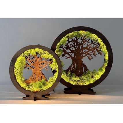Li-Go 23631/DUB2 - Decorațiune LED de masă reglabilă, LED/12W/230V, 30x31 cm, stejar/mușchi și copac