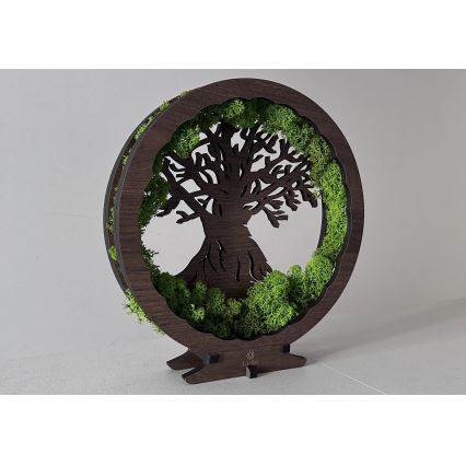 Li-Go 23631/DUB2 - Decorațiune LED de masă reglabilă, LED/12W/230V, 30x31 cm, stejar/mușchi și copac