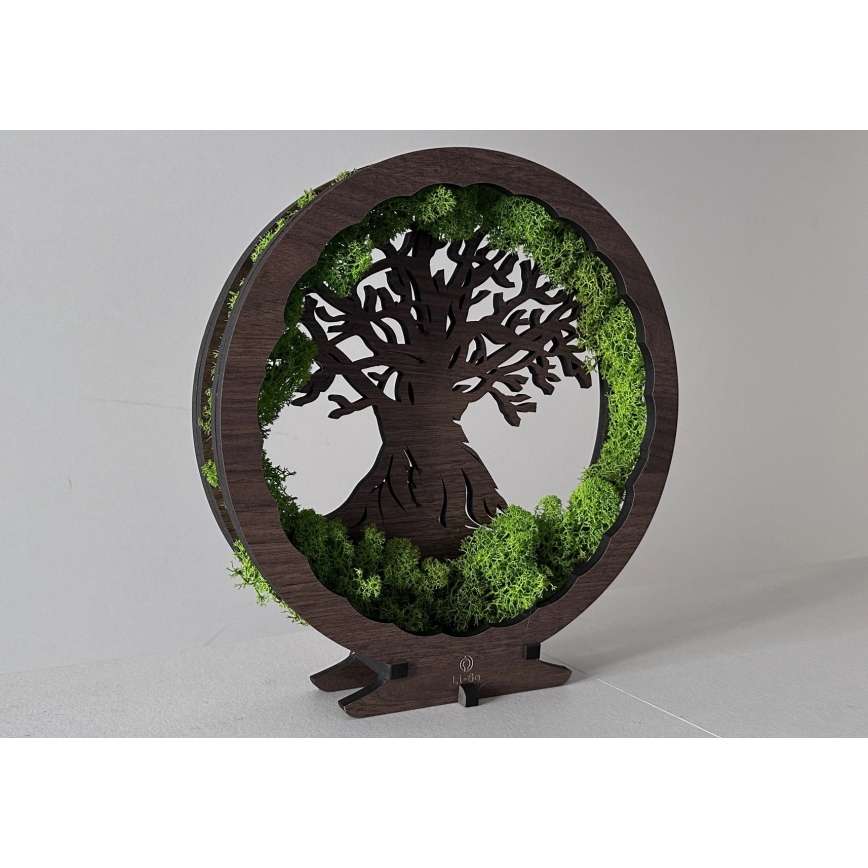 Li-Go 23631/DUB2 - Decorațiune LED de masă reglabilă, LED/12W/230V, 30x31 cm, stejar/mușchi și copac