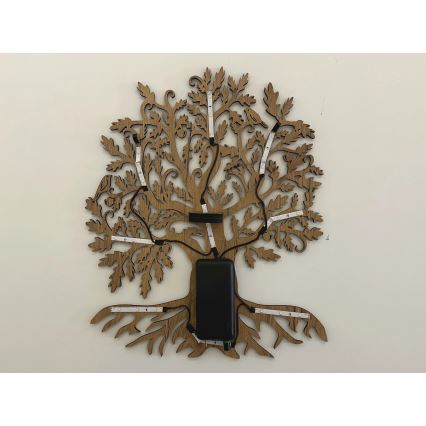 Li-Go 23673/DUB2 - Decorațiune de perete LED dimabilă LED/10W/5V 20000 mAh 45x55 cm stejar + telecomandă