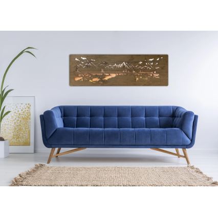 Li-Go 4778/A/4 - Decorațiune LED de perete dimmabilă LED/10W/5V 30000 mAh 120x40 cm stejar/Lac