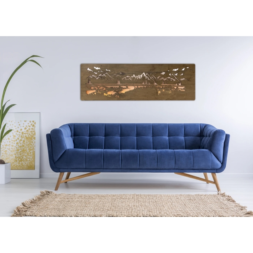 Li-Go 4778/A/4 - Decorațiune LED de perete dimmabilă LED/10W/5V 30000 mAh 120x40 cm stejar/Lac