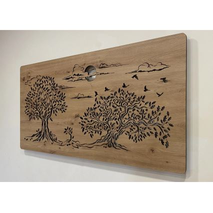 Li-Go 5307/DUB2 - Decorațiune de perete LED dimerizabilă LED/24W/230V 120x60 cm stejar/Trei stejari