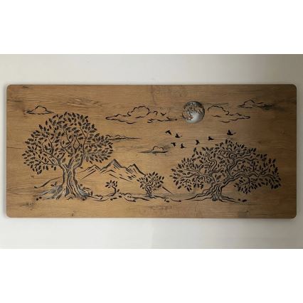 Li-Go 5478/DUB2 - Decorațiune de perete LED dimerizabilă/24W/230V 130x60 cm stejar/Patru stejari și lună