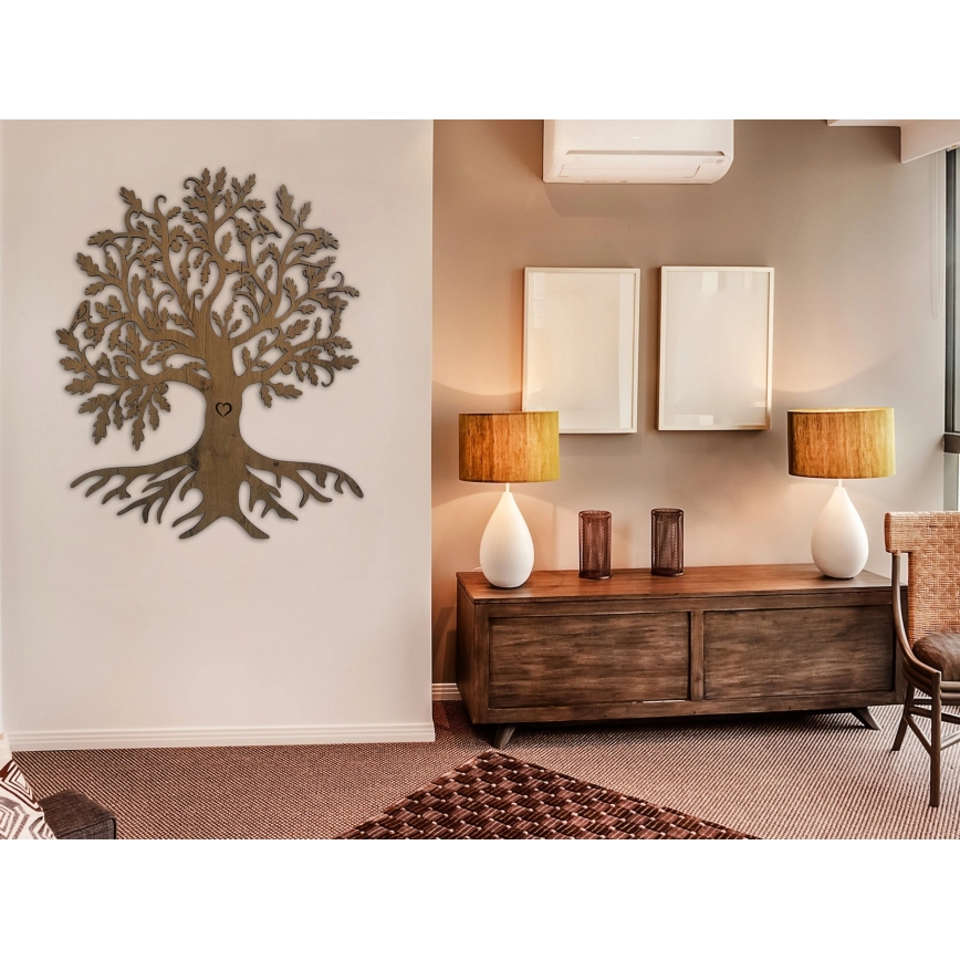 Li-Go 5729/DUB2 - Decorațiune LED de perete cu senzor de mișcare LED/10W/5V 90x110 cm stejar