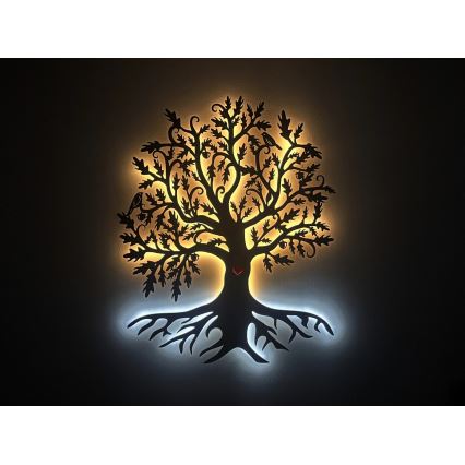 Li-Go 5729/DUB2 - Decorațiune LED de perete cu senzor de mișcare LED/10W/5V 90x110 cm stejar