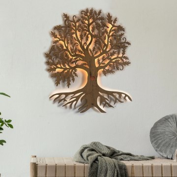 Li-Go 5732/DUB/S2 - Decorațiune LED de perete reglabilă, 10 W, 5 V, 20000 mAh, 68 x 80 cm, stejar