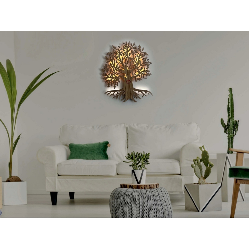 Li-Go 5747/DUB2 - Aplica LED decorativă dimabilă, 10W, 230V, 45x55 cm, finisaj stejar