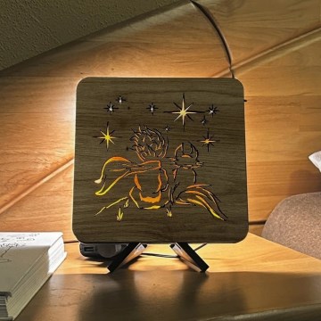 Li-Go 5788/DUB2 - Lampă LED decorativă de masă LED/12W/230V 19x19 cm stejar/Micul Prinț
