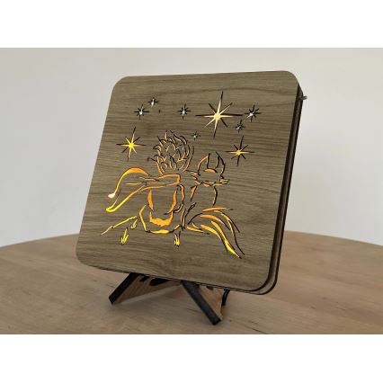 Li-Go 5788/DUB2 - Lampă LED decorativă de masă LED/12W/230V 19x19 cm stejar/Micul Prinț