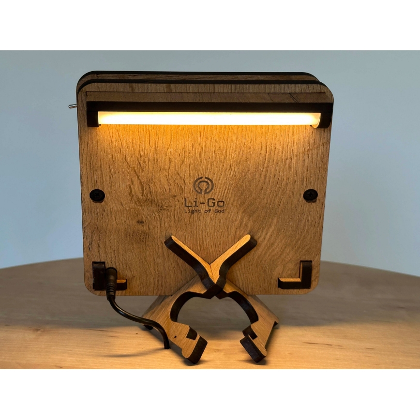 Li-Go 5788/DUB2 - Lampă LED decorativă de masă LED/12W/230V 19x19 cm stejar/Micul Prinț