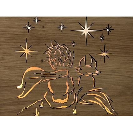 Li-Go 5788/DUB2 - Lampă LED decorativă de masă LED/12W/230V 19x19 cm stejar/Micul Prinț