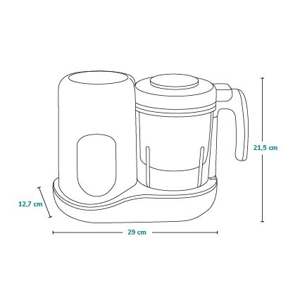 Lionelo BABYMENU - Aparat de gătit cu aburi 5 în 1, 110 W/230 V, alb/gri