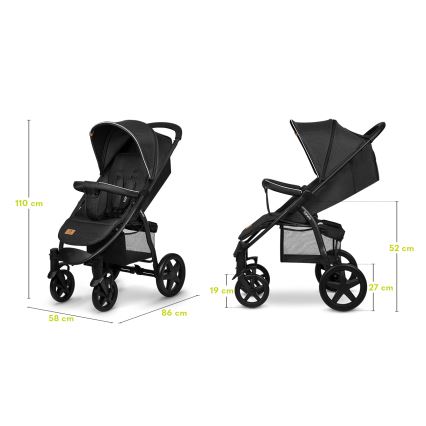 Lionelo - Cărucior sport ANNET PLUS, negru