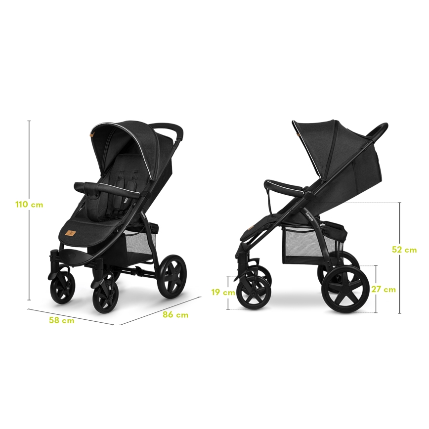 Lionelo - Cărucior sport ANNET PLUS, negru