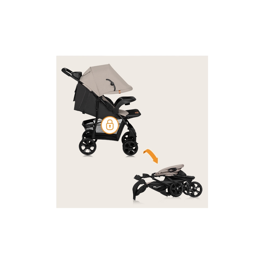 Lionelo - Cărucior sport EMMA PLUS bej/negru