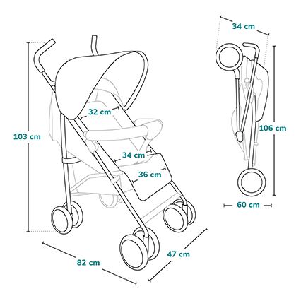 Lionelo - cărucior tip umbrelă ELIA, gri