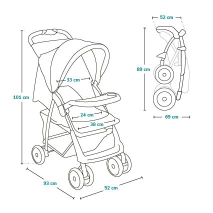 Lionelo EMMA PLUS - cărucior sport, gri/negru