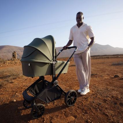 Lionelo MIKA PLUS - cărucior combinat 3 în 1, măsliniu