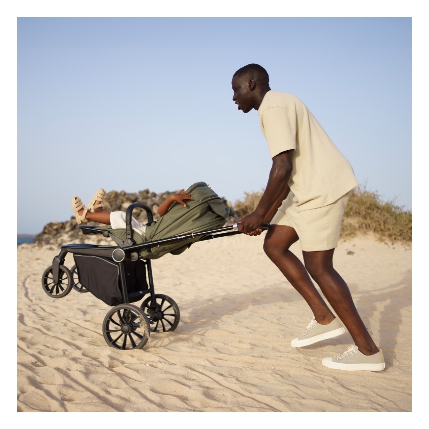 Lionelo MIKA PLUS - cărucior combinat 3 în 1, măsliniu