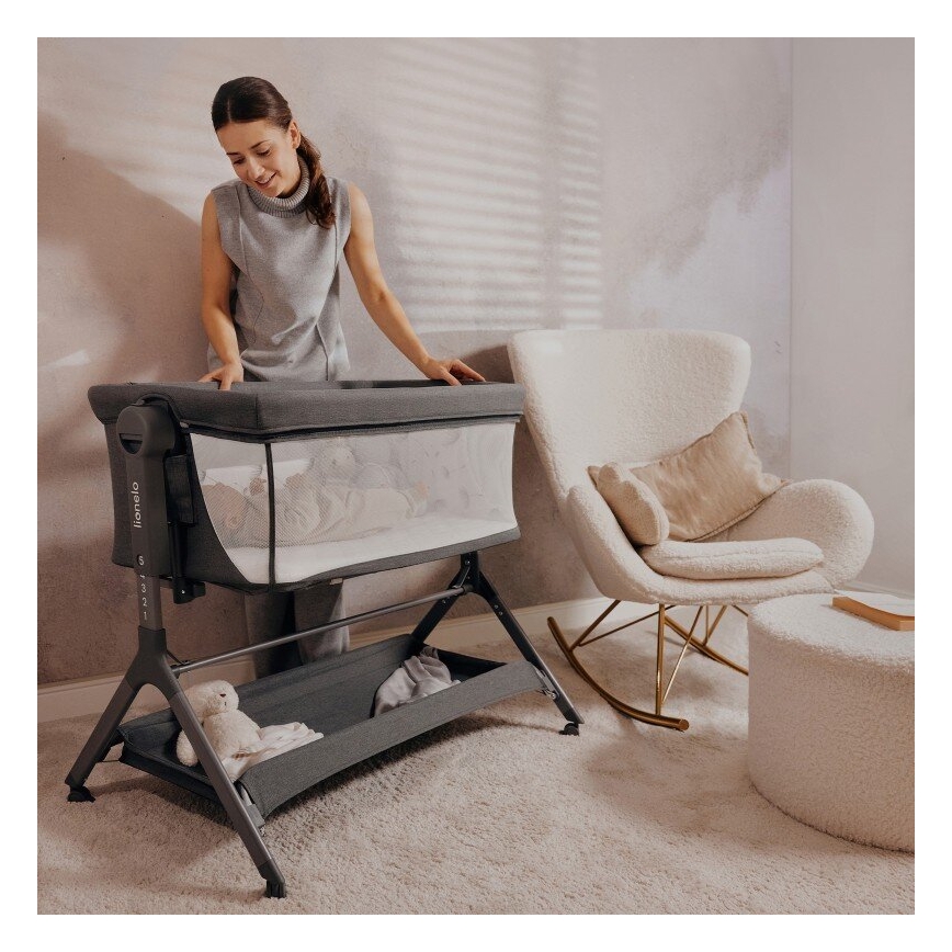 Lionelo - Pătuț pentru copii 3 în 1 LEONIE PLUS gri