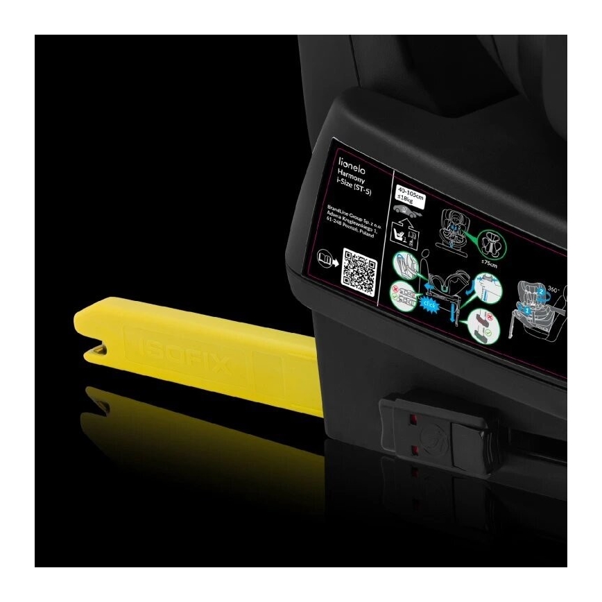 Lionelo - Scaun auto HARMONY i-Size 40-150 cm cu bază rotativă, gri