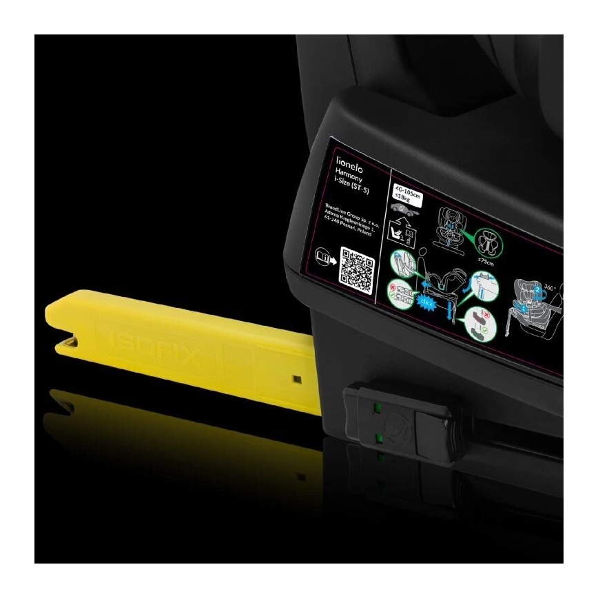 Lionelo - Scaun auto HARMONY i-Size cu bază rotativă, 40-150 cm, negru