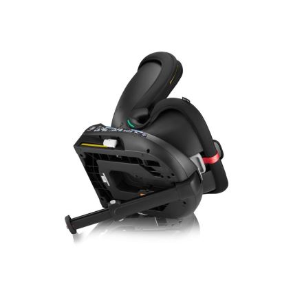 Lionelo - Scaun auto rotativ cu bază NAVY i-Size 40-150 cm negru/roșu