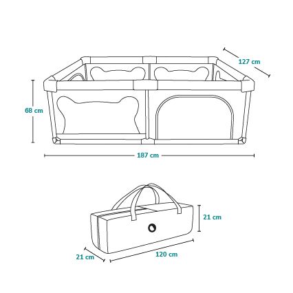 Lionelo - Tarc de joacă WILLOW, bej